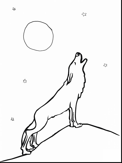 Beautiful Wolves Howling At The Moon Coloring Pages With Wolf Coloring Page  And Wolf Coloring Pages