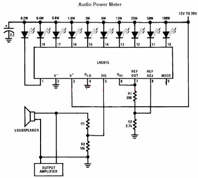 Audio Power Level Meter by using LM3915 Audio Power Level Meter by using LM3915