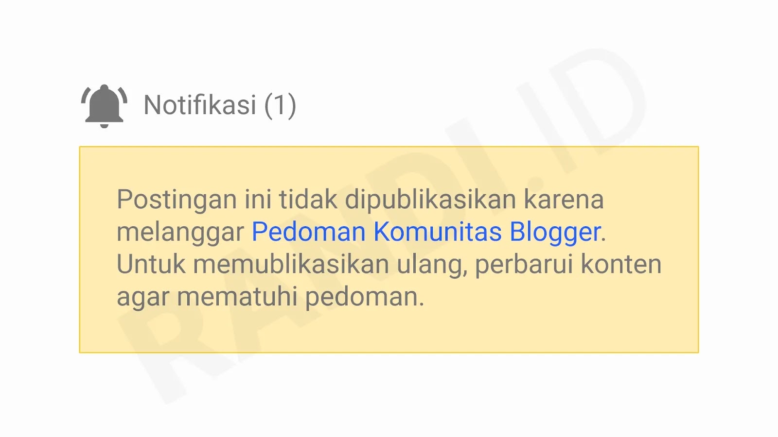 Memperbaiki Pelanggaran Pedoman Komunitas Blogger