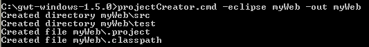 cmd GWT project   creator