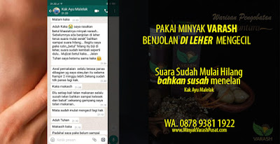 Minyak Varash untuk Kelenjar Getah Bening di Leher dekat Tenggorokan