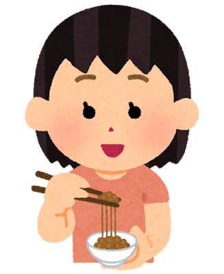 納豆を食べる人のイラスト（女の子）