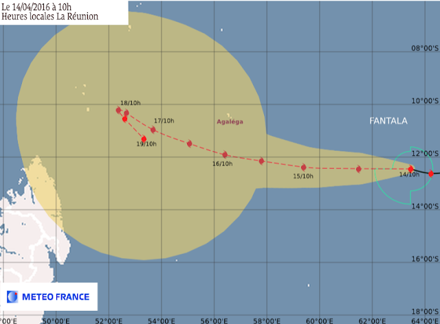 Prévision cyclone tropical Fantala