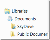 Image capture of the My Documents folder which is under the Libraries > Documents