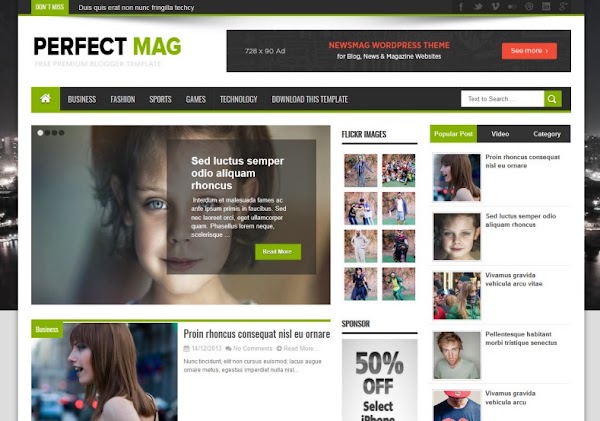Perfect Mag News Blogger Template 