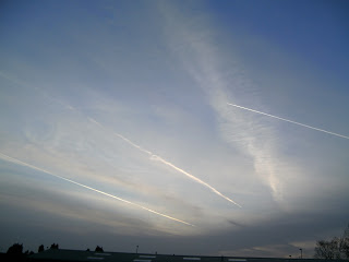 Dusk Contrails