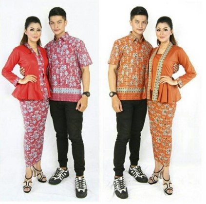 15 Desain Baju Batik Couple Anak Muda Model Terbaru 2019