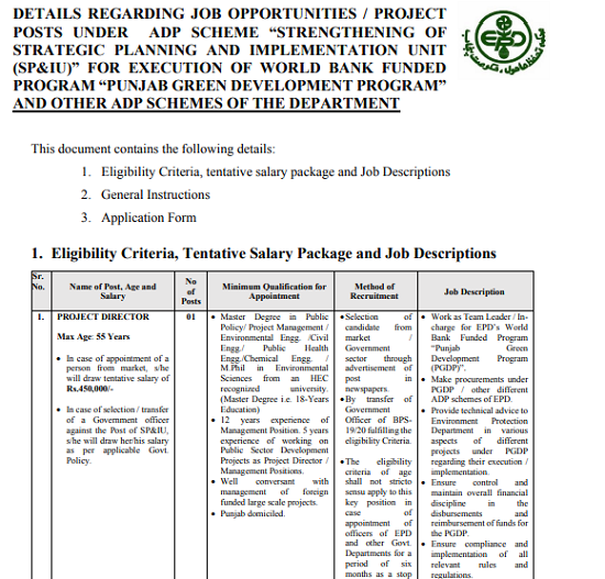 environment-protection-department-punjab-lahore-jobs-2020-latest