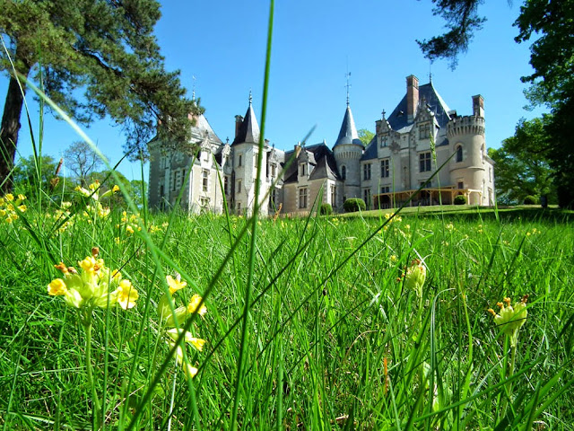 The back of the Chateau de Cande.  Indre et Loire, France. Photographed by Susan Walter. Tour the Loire Valley with a classic car and a private guide.