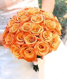 Wedding Rose Bouquets on Bouquet Bridal  Orange Rose Bouquets