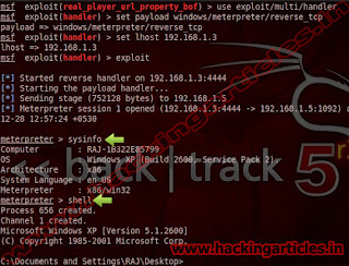 4 Hack Remote Windows PC using Real player RealMedia File Handling Buffer Overflow