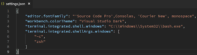 VS Code Setting Shell Windows - settings.json