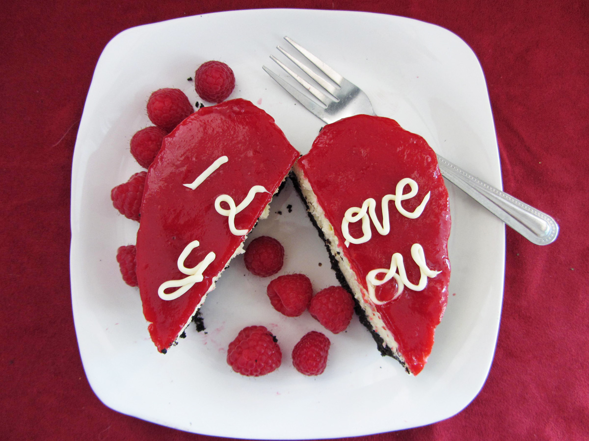 mini heart shaped raspberry white chocolate cheesecake