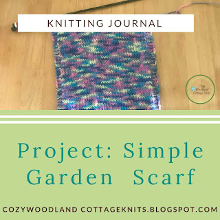 Picture of a knitted garden scarf knitting project