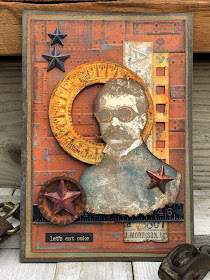 Sara Emily Barker https://sarascloset1.blogspot.com/2019/07/its-heating-up-at-funkie-junkie.html Masculine Mixed Media Card  1