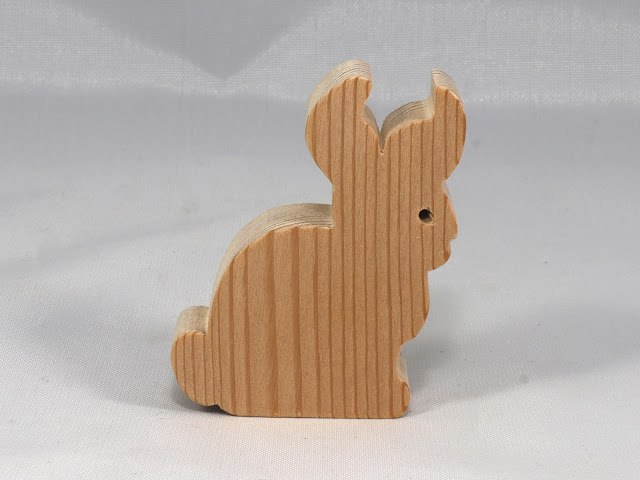 Wood Toy Bunny Rabbit Cutout, Handmade, Freestanding, Unfinished, Unpainted, and Ready to Paint, from the Itty Bitty Animal Collection