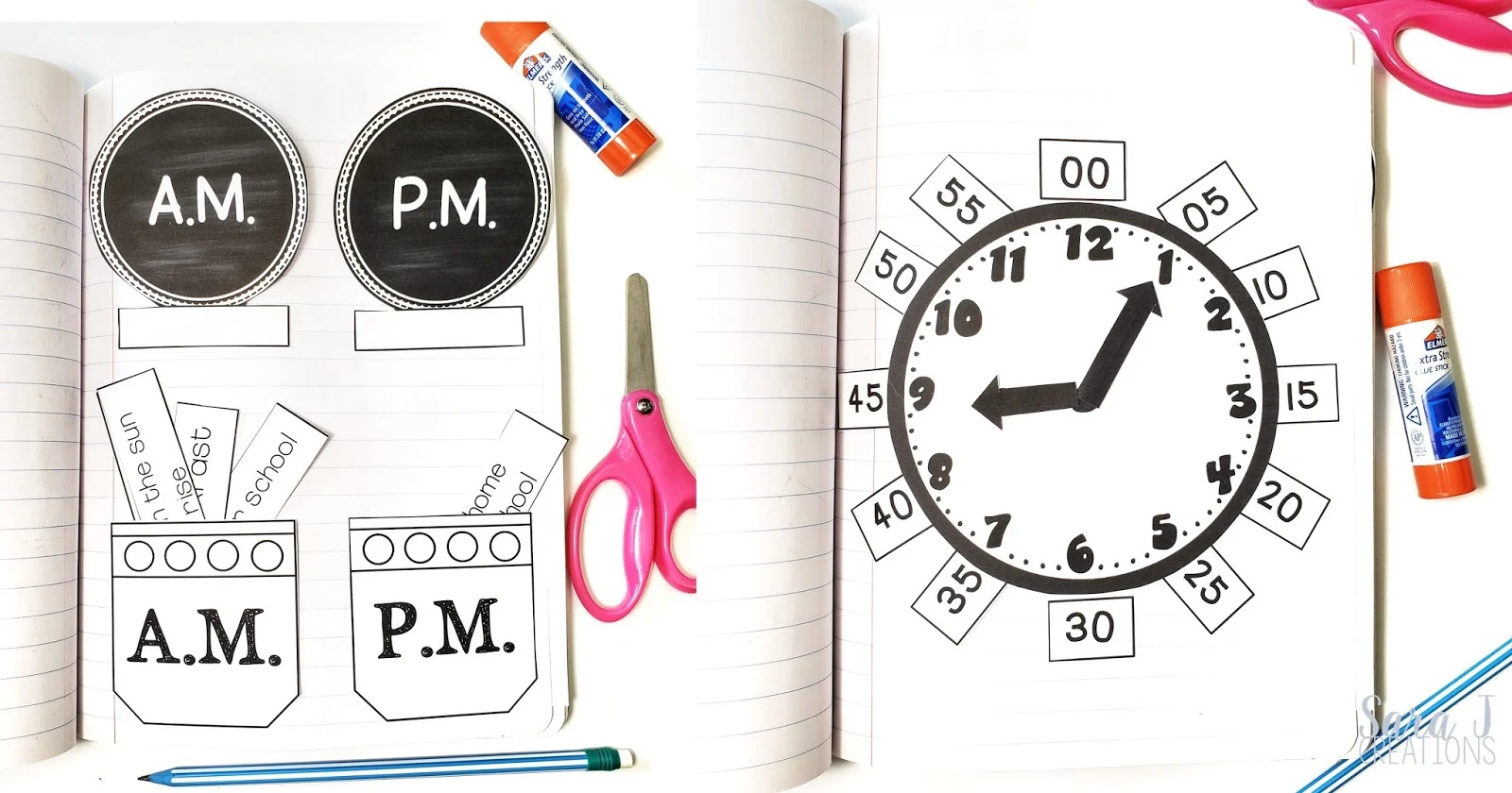 Make teaching telling time more fun and hands-on with these telling time math centers. Eight ready to go centers that have minimal prep, but maximum fun. Students practice reading a clock through games, task cards, puzzles, matching activities, interactive notebooks, and more. These activities are designed for 2nd grade, but could be adapted for first grade or even 3rd grade.