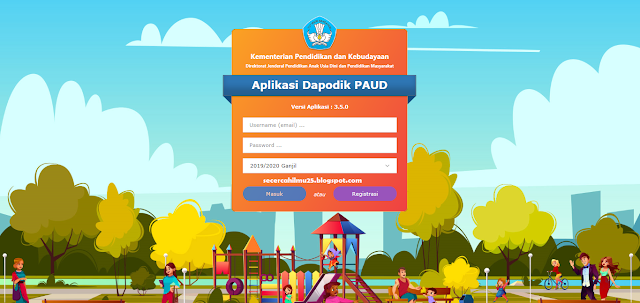 tampilan baru aplikadi dapodik paud offline v.3.5.0 Semester Ganjil 2019/2020