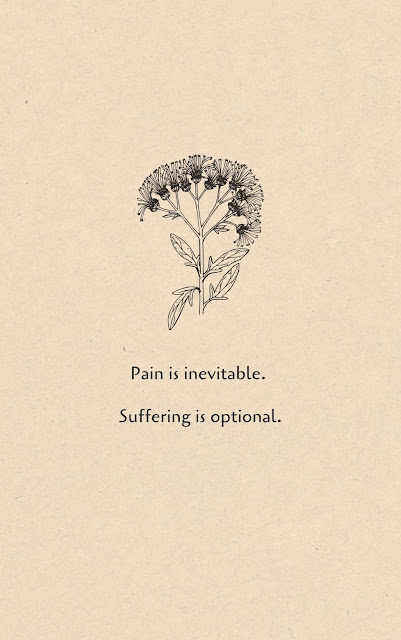 Inspirational Motivational Quotes Cards #8-7 "Pain is inevitable. Suffering is optional."