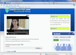 Preview layar awal yorjavascript.com - situs hosting javascript gratis.