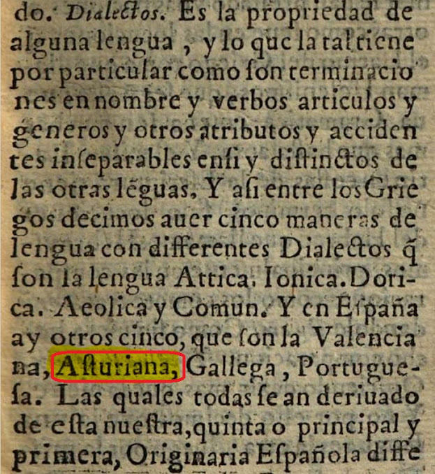 añu 1604: Los cinco dialectos d'España