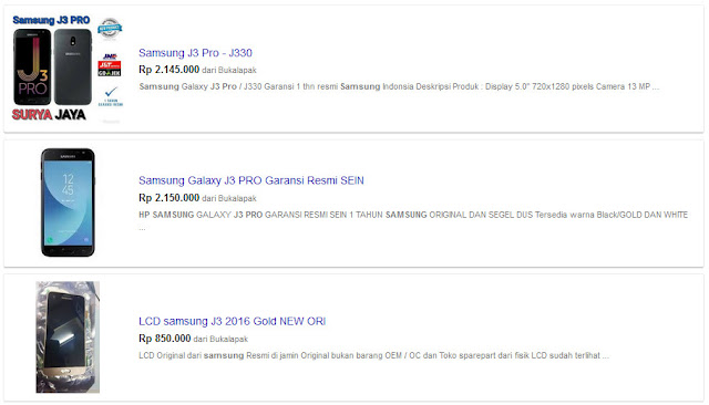 Harga Samsung J3 Pro di Bandung