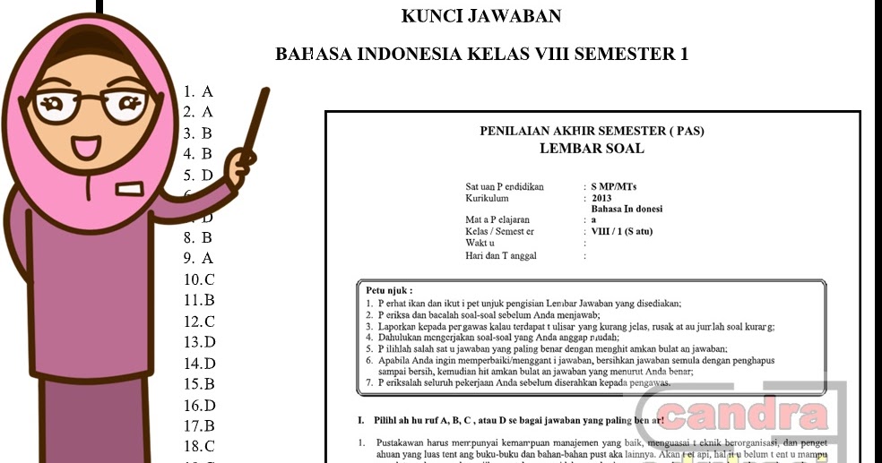 Soal Uas Bahasa Indonesia Kelas 8 Semester 1 Dan Kunci Jawaban - TEORI