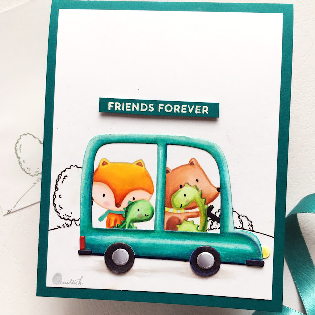 MFT Critter Caravan, Better together stamp set, Scene builder,MFT dienamics,Mftstamps, MFT,die cutting,critter card,CAS card,Copic coloring,Polychromos,Quillish, MFT Superstar