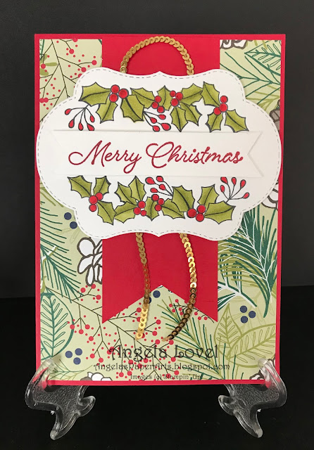 Stampin Up Blended Seasons xmas card by Angela Lovel, Angela's PaperArts