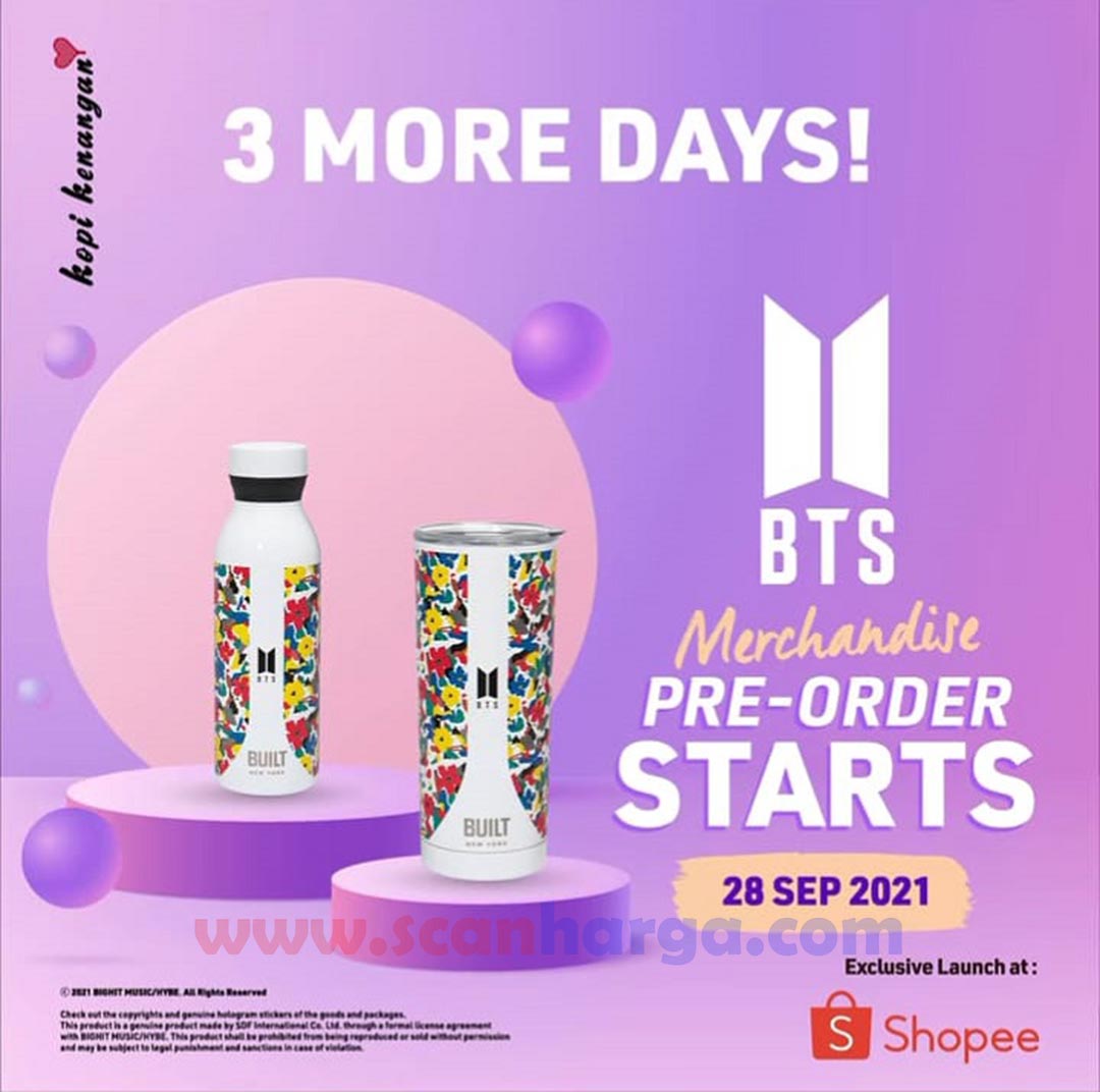 Promo KOPI KENANGAN Merchandise BTS x Built NY  *Pre-Order mulai 28 September 2021