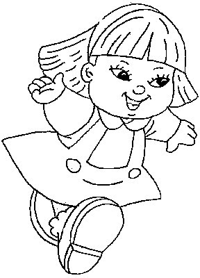 Coloring Sheets  Girls on Kids Coloring Pages  Little Girl Runs Fast     Disney Coloring Pages