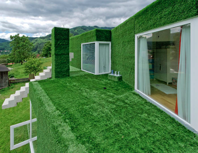 Crazy Astroturf Covered Concrete House In Austria Seen On lolpicturegallery.blogspot.com
