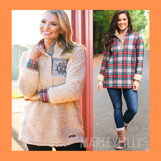 fall, monogram, sherpa pullover, reversible pullover, plaid