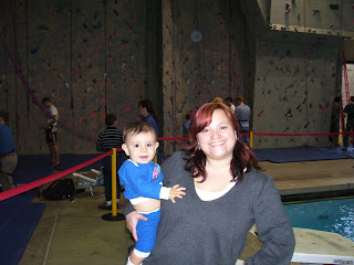 MHCC rock climbing wall in aquatic center