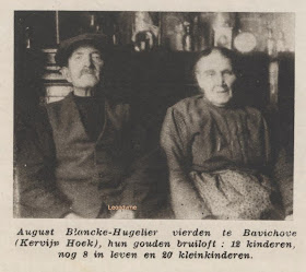 Dhr. August Blancke en Mevr. Hugelier uit Bavikhove kregen 12 kinderen.