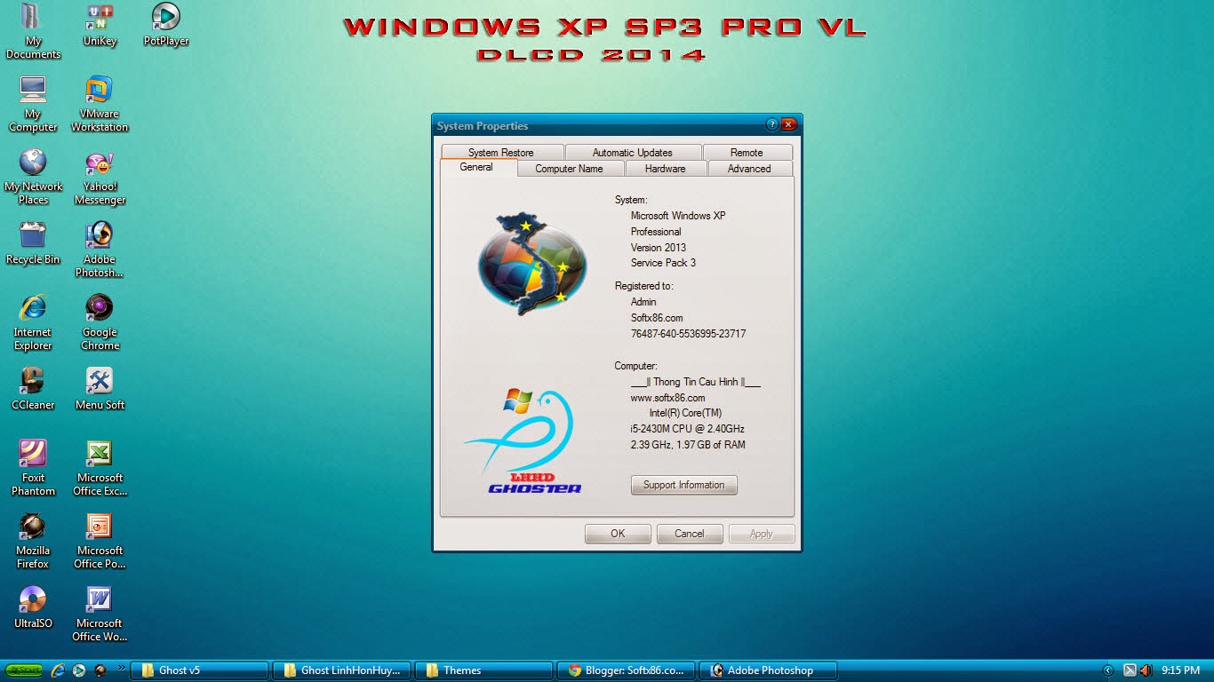 Download Ghost Windows Xp Sp3 Full Sata - Drivers V5 - Bản ghost Win xp Top 1