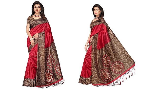 Mrinalika Fashion Women's Art Silk Saree With Blouse Piece (Srja006_Red)