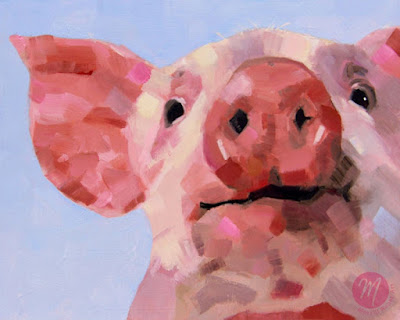 bella-pig-oil-painting-Merrill-Weber