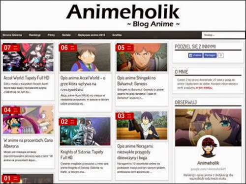 Duży zrzut strony Animeholik.pl