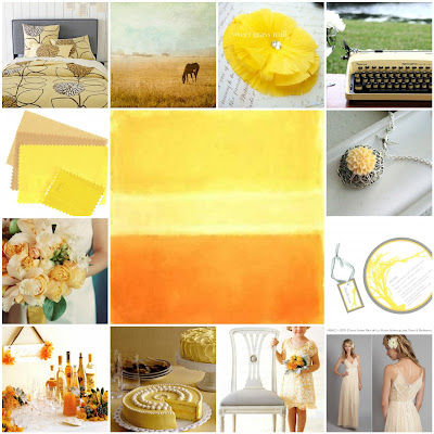  the words Vintage Rustic Modern and the color Buttercup to inspire us