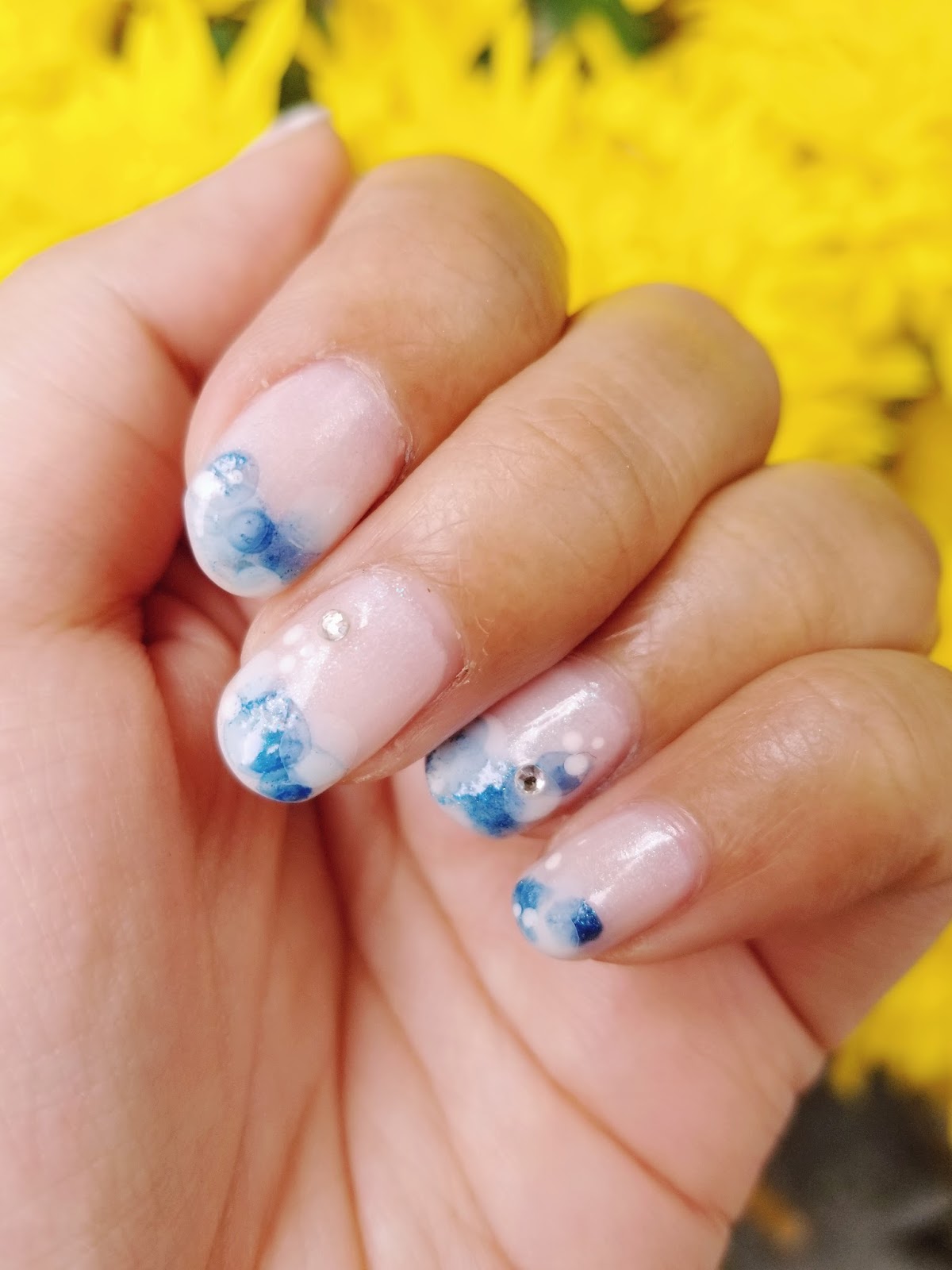 Blue Bubbles Watercolor Nails - Chichicho~
