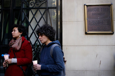 Mourning Giulio at Italian embassy in Cairo 