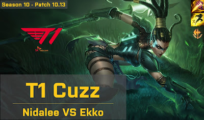 T1 Cuzz Nidalee JG vs Tarzan Ekko - KR 10.13