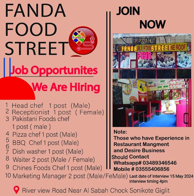 FANDA FOOD STREET GILGIT - Job Opportunities