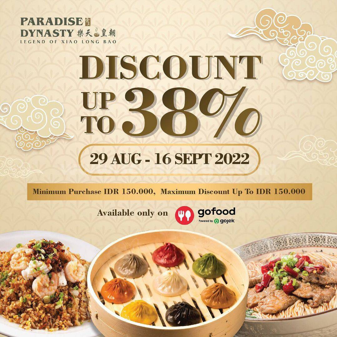 PARADISE DYNASTY Promo GOFOOD Discount Up To 38% Off