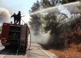 Σε ύφεση η φωτιά στο Ριζόμυλο