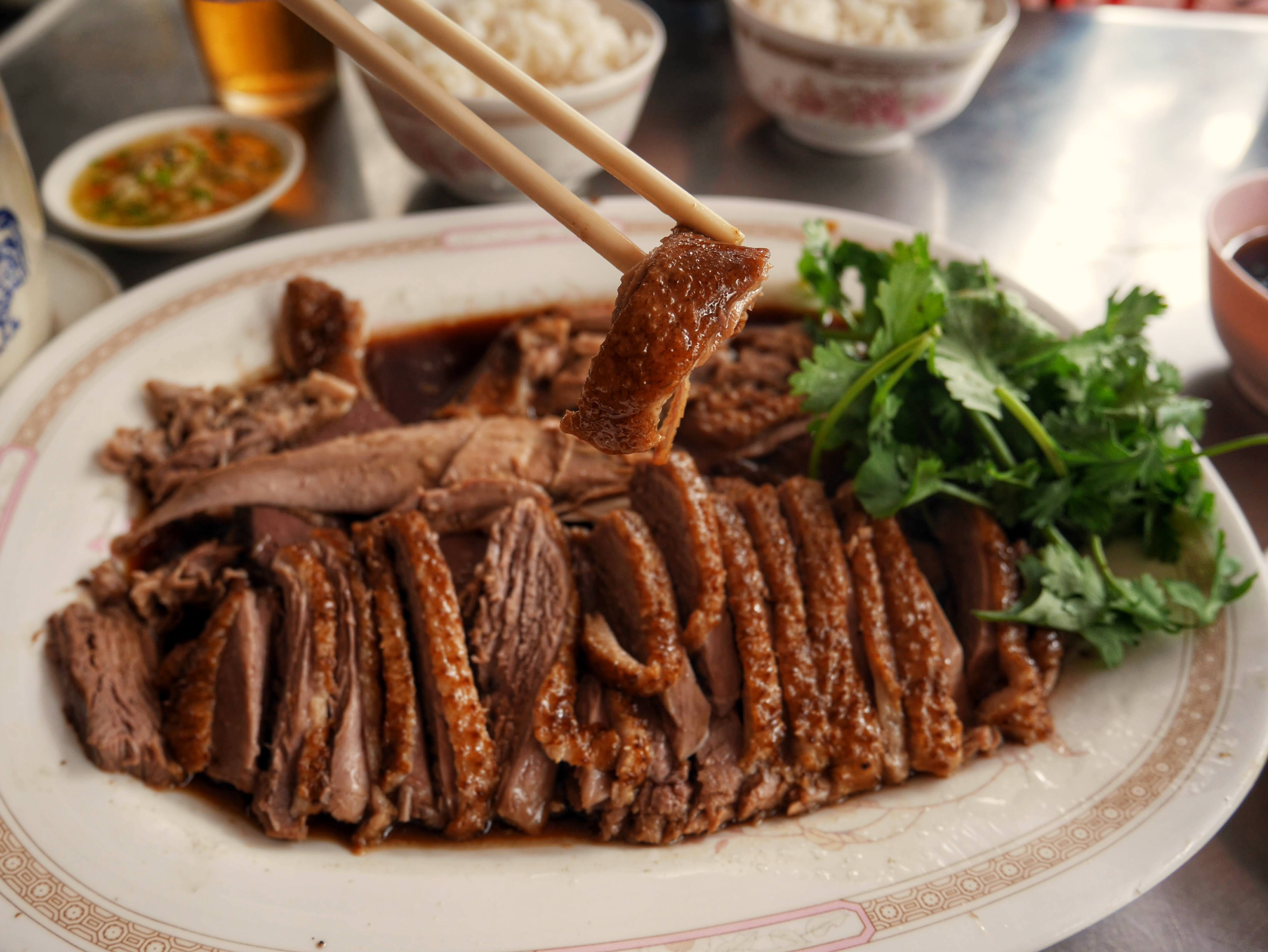braised Chinese five-spice goose palo in Bangkok, Thailand's Chinatown