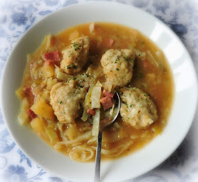 Cabbage & Ham Soup with Cheese Dumplings