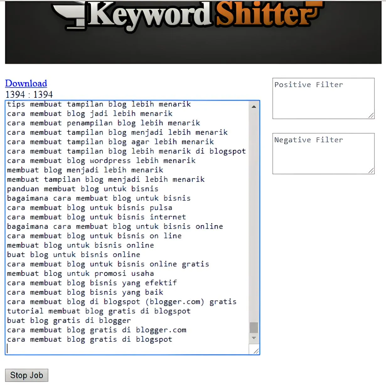 Keyword Shitter