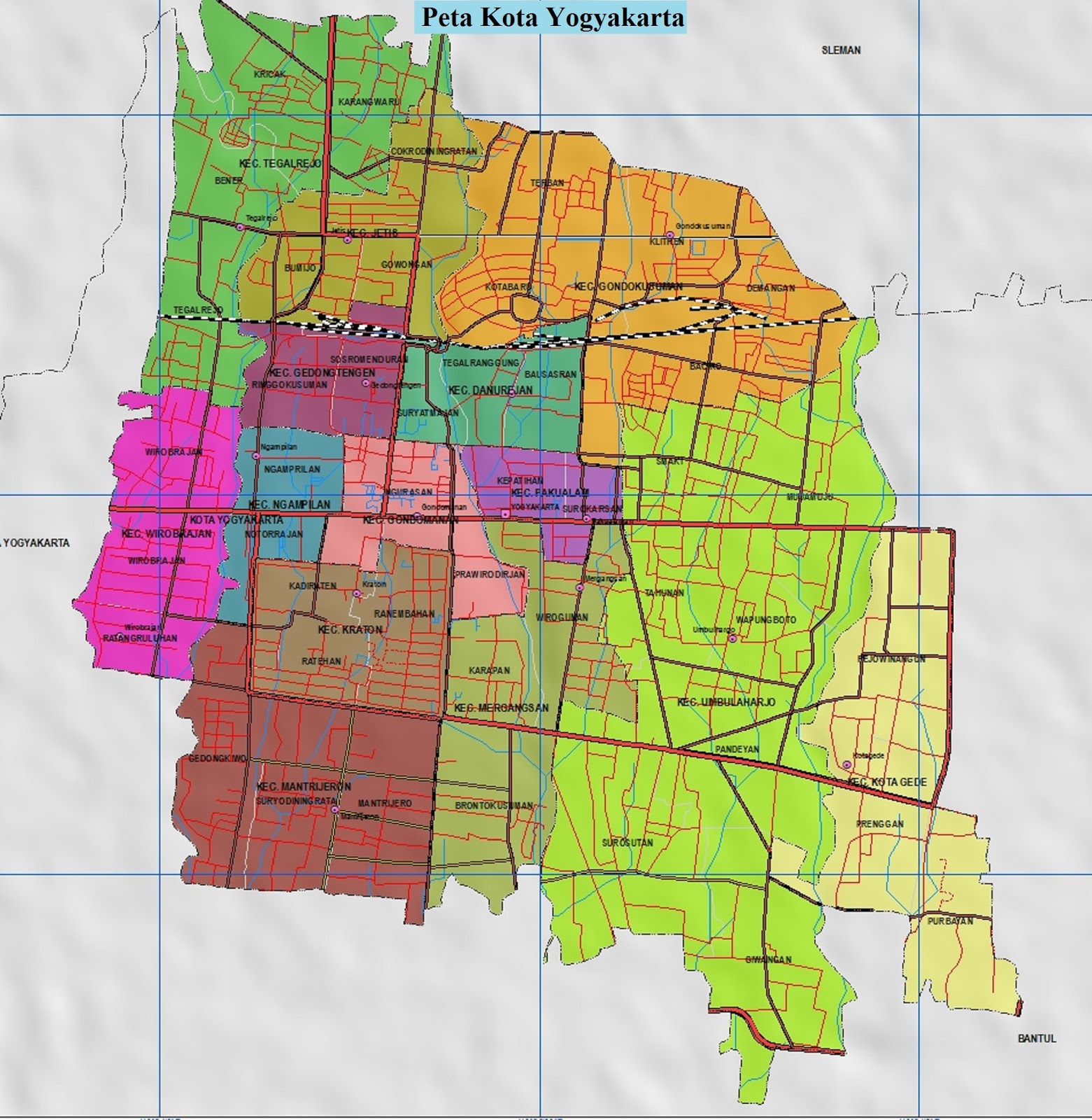  Peta Kota Yogyakarta  Lengkap Gambar HD dan Keterangannya 